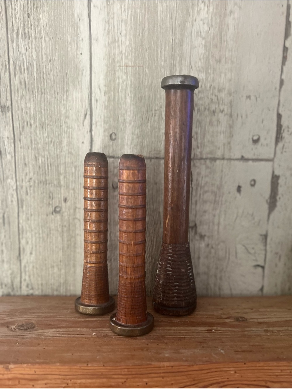 Vintage Wooden Bobbins used as Candle Holders - Picture 9 of 9